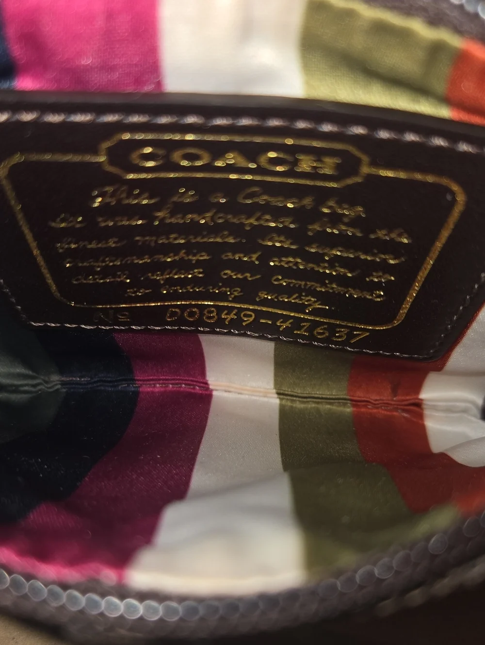 Coach Legacy Brown Signature Canvas Wristlet with Leather Trim
